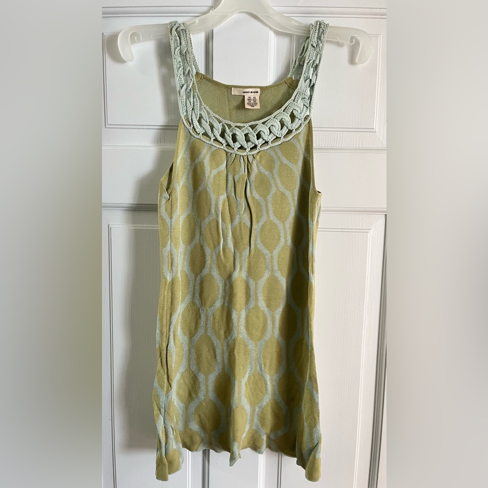 DKNY Elegant Olive Green Sleeveless Top